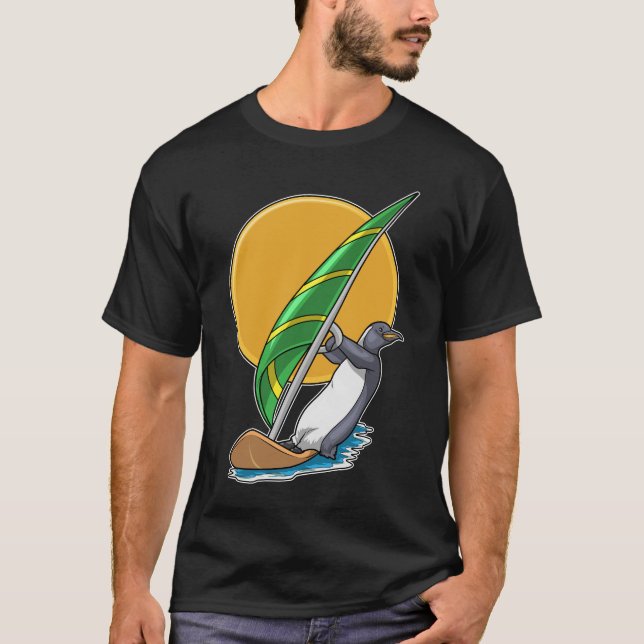 Penguin Summer Surfboard Sail T-Shirt (Front)