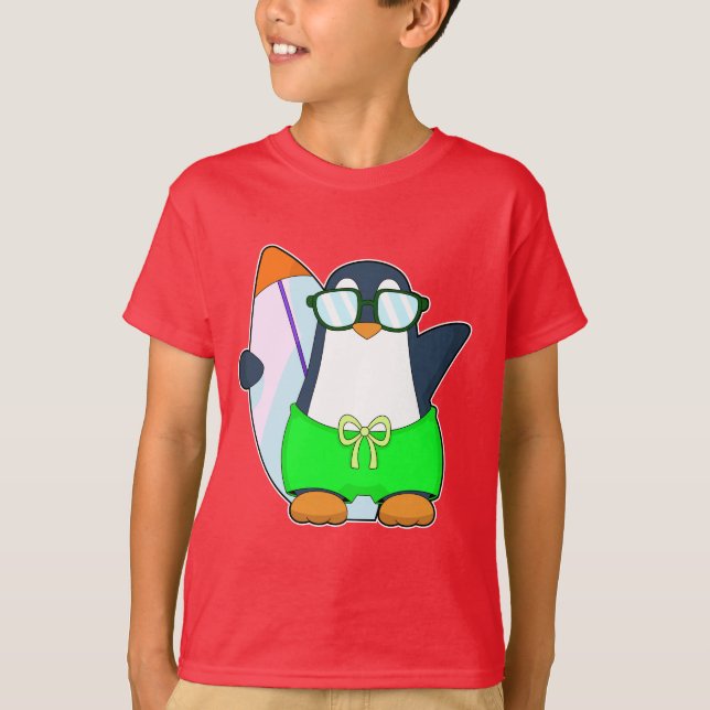 Penguin Summer Surfboard T-Shirt (Front)