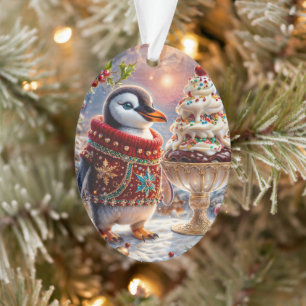 Penguin Sundae Christmas Ornament
