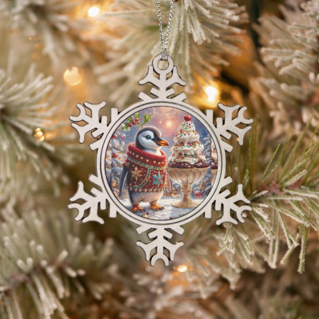 Penguin Sundae Christmas Ornament (Tree)