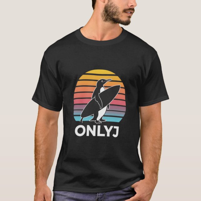 Penguin Surfer Sunset T-Shirt (Front)