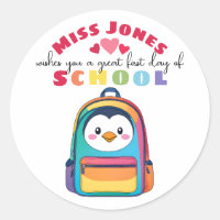 penguin teacher first day of term class welcome