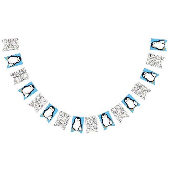 Penguin Theme Baby Shower Cute Bunting Flags (All)