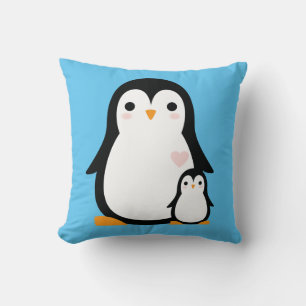 Penguin Theme Baby Shower Cute Throw Pillow