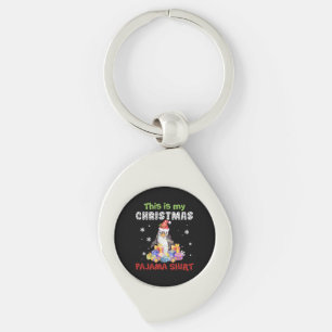 Penguin This Is My Christmas Pajama Shirt Keychain