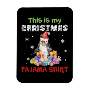 Penguin This Is My Christmas Pajama Shirt Magnet