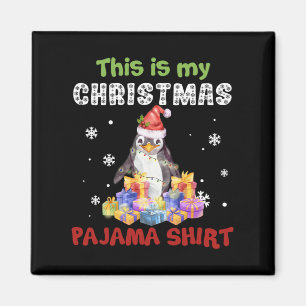 Penguin This Is My Christmas Pajama Shirt Magnet