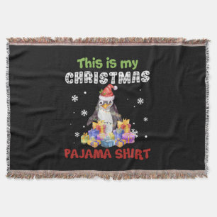 Penguin This Is My Christmas Pajama Shirt Throw Blanket