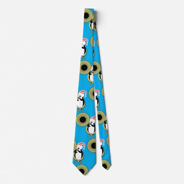 Penguin Tuba Christmas  Tie (Front)