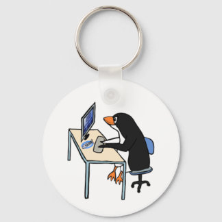 penguin tux system administrator keychain