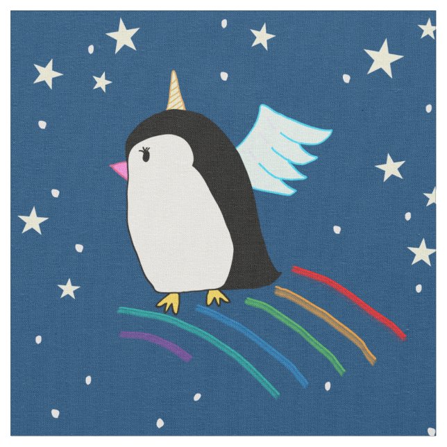 Penguin Unicorn Fabric (Close Up)
