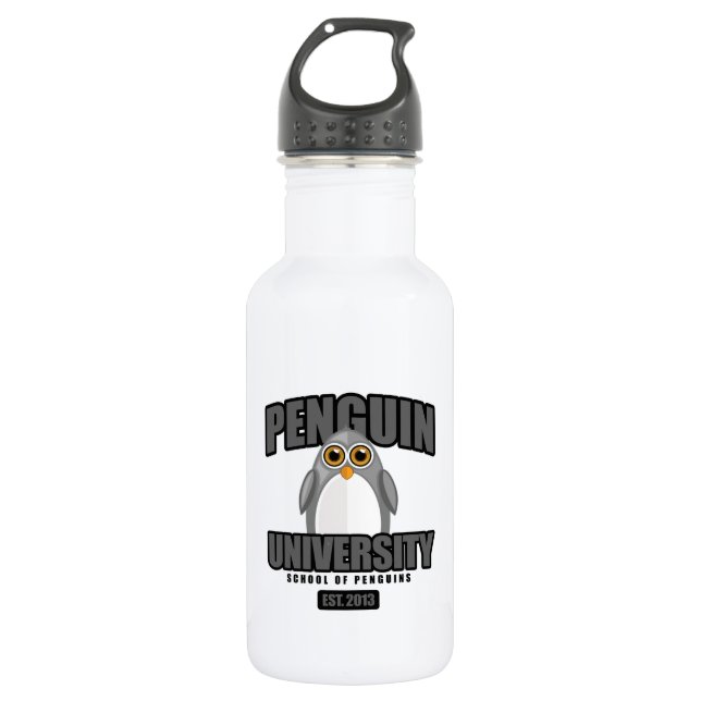 Penguin University - Grey 532 Ml Water Bottle (Front)