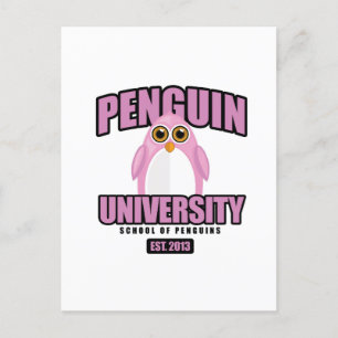 Penguin University - Pink Postcard