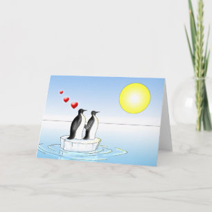 penguin valentine holiday card