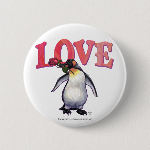 Penguin Valentine's Day 2 Inch Round Button