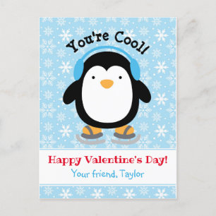 Penguin Valentines Day Cards (Kids) - Personalized