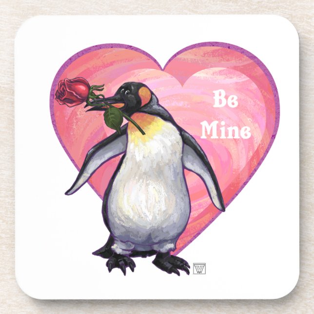 Penguin Valentine's Day Coaster (Front)