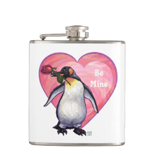 Penguin Valentine's Day Hip Flask