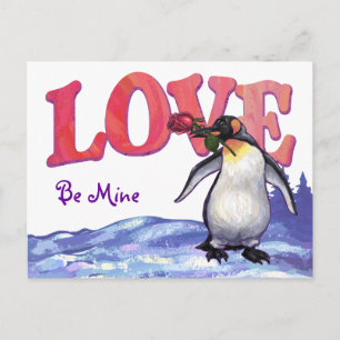 Penguin Valentine's Day Holiday Postcard