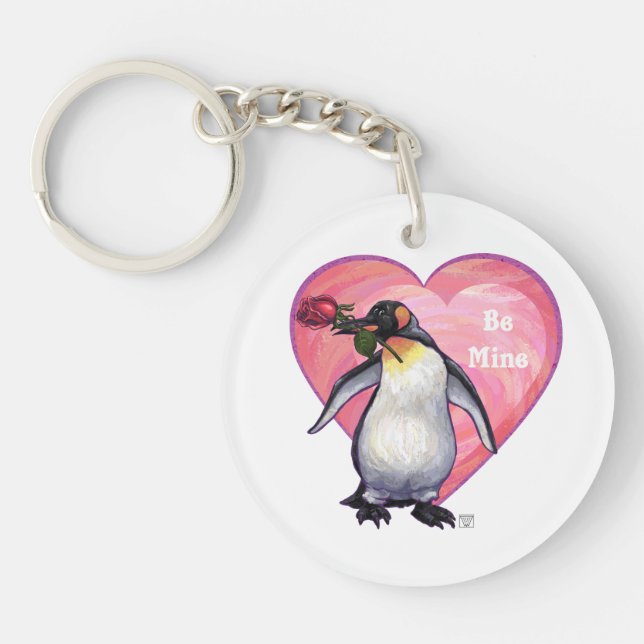 Penguin Valentine's Day Keychain (Front)