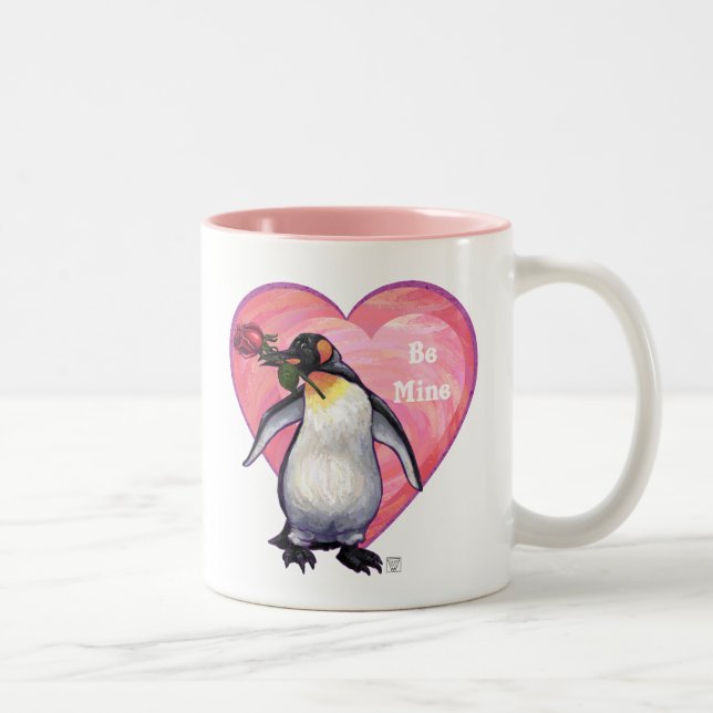 Penguin Valentine's Day Two-Tone Coffee Mug (Right)