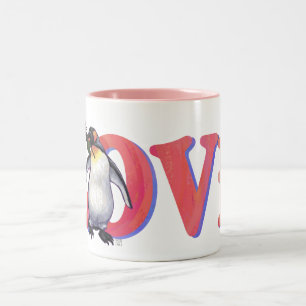 Penguin Valentine's Day Two-Tone Coffee Mug