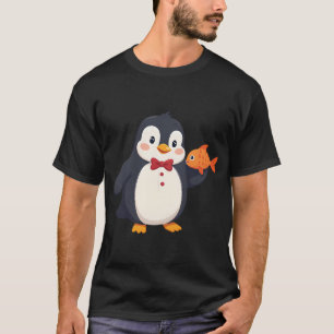 Penguin Waiter Serving Fish Dish T-Shirt