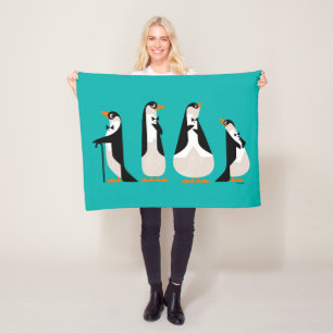 Penguin Waiters Fleece Blanket