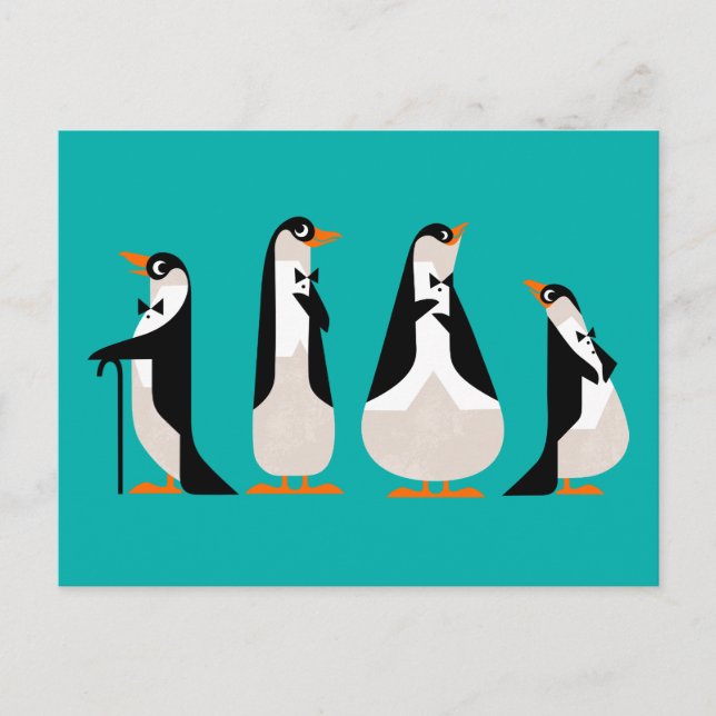 Penguin Waiters Postcard (Front)
