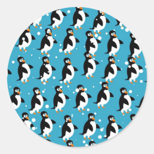 Penguin Wallpaper Classic Round Sticker