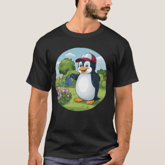 Penguin Waternig Flowers T-Shirt