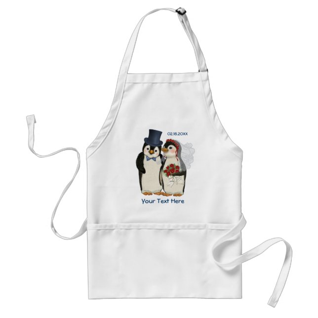 Penguin Wedding Bride and Groom Tie - Customize Standard Apron (Front)