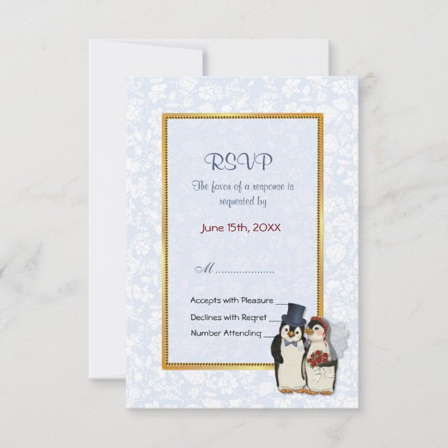 Penguin Wedding - RSVP (Front)