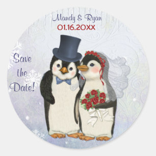 Penguin Wedding Seal - Save the Date