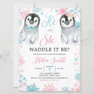 Penguin Winter Genre Reveillez Invitation