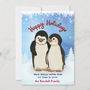 Penguin Winter Greetings Holiday Card