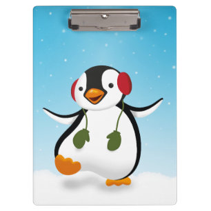 Penguin Winter Illustration - Clipboard
