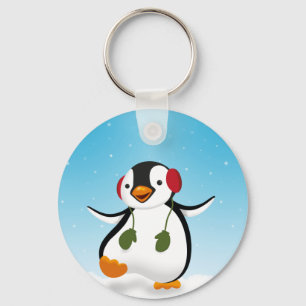 Penguin Winter Illustration - Keychain