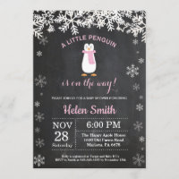 Penguin Winter Snowflake Girl Baby Shower