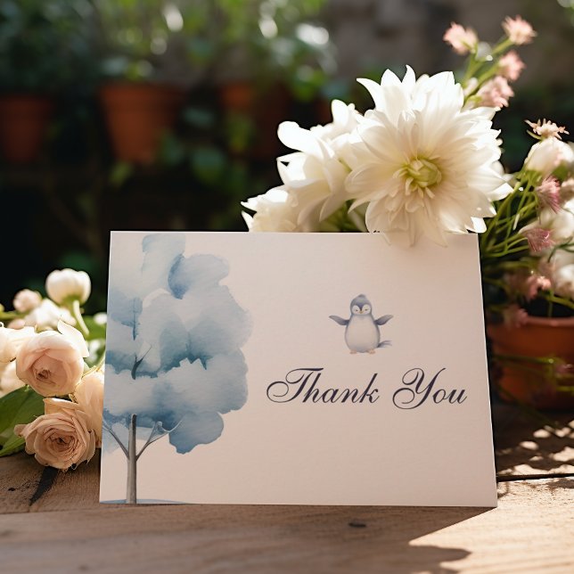 Penguin Winter Wonderland-themed Thank You Card (Creator Uploaded)