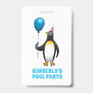 Penguin with a balloon badge
