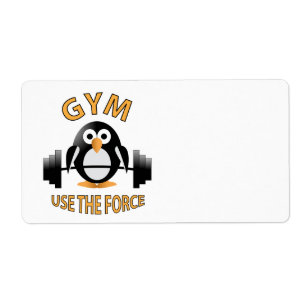 Penguin with a barbell