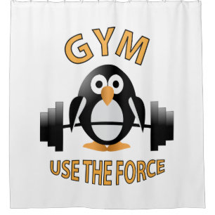 Penguin with a barbell