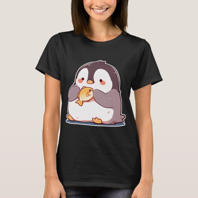 Penguin with a fish T-Shirt (Front)