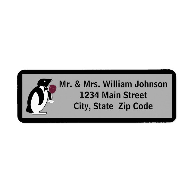 Penguin With A Glass Of Wine (Front)