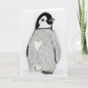 PENGUIN WITH A HEART!  GREETINGS ALL OCCASIONS THANK YOU CARD