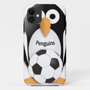 Penguin with a soccer ball iPhone 11 case