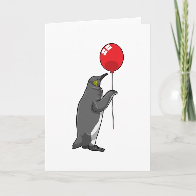 Penguin with Balloon Card (Front)