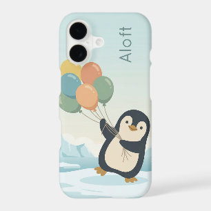 Penguin with Balloons   Personalised iPhone Case