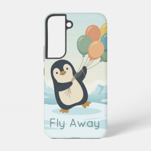 Penguin with Balloons Personalised Samsung Galaxy Case